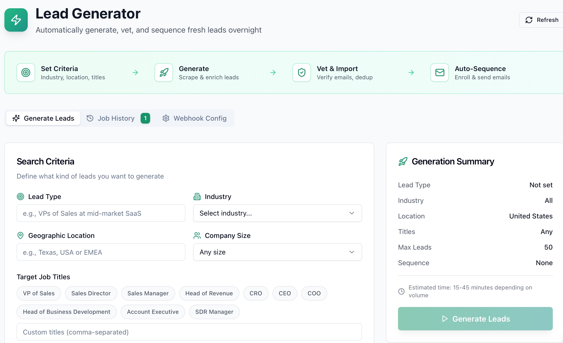 Pipeline Command Lead Generator